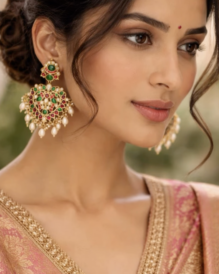 Rajwada earrings, deep set