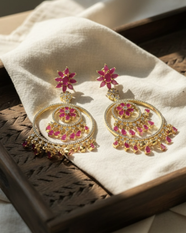 Festive ruby danglers